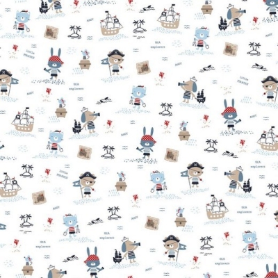 Baumwolle | ANIMAL PIRATEN | weiß